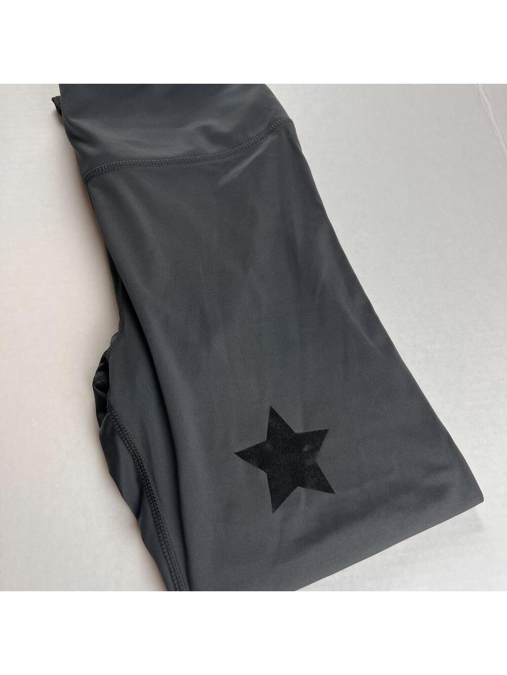 Cut the Frills Women's Gray Leggings Irredescent Stars Sz Medium Punk, Goth